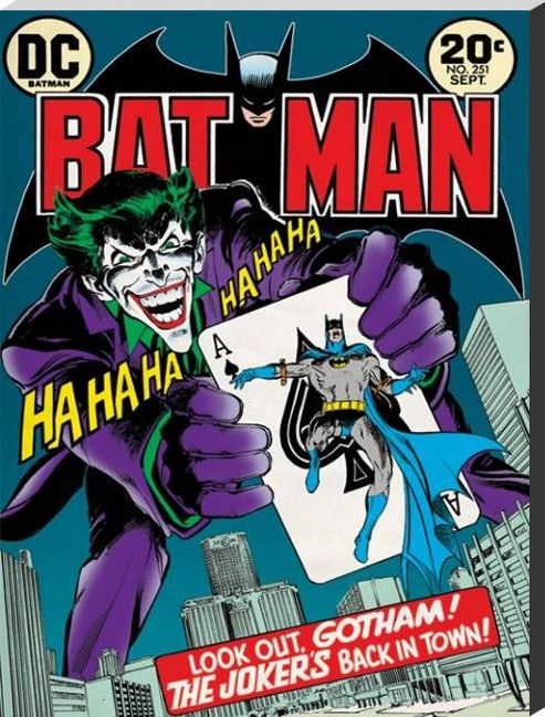 Image of Batman The Joker's Back In Town Look Out! Large Canvas Print