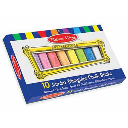 Image of Melissa And Doug Jumbo Triangular Chalk 10 Pack