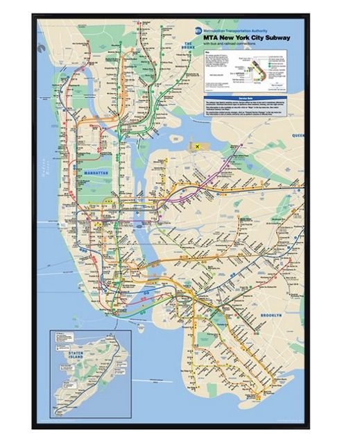 Image of Gloss Black Framed New York Subway Poster