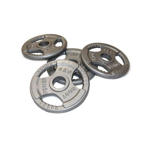 Image of Body Power Tri-grip Cast Iron Olympic Discs - 5kg (x4)