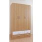 Kit Form Kit-form Three Door Four Drawer Wardrobe - Alto Walnut and Black Gloss