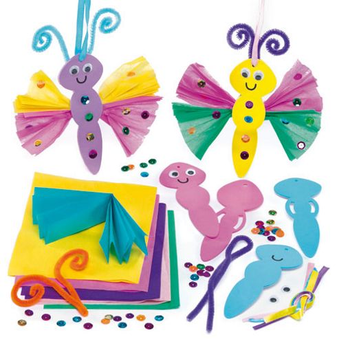 Image of Crinkle Butterfly Craft Decoration Kits (pack Of 4)
