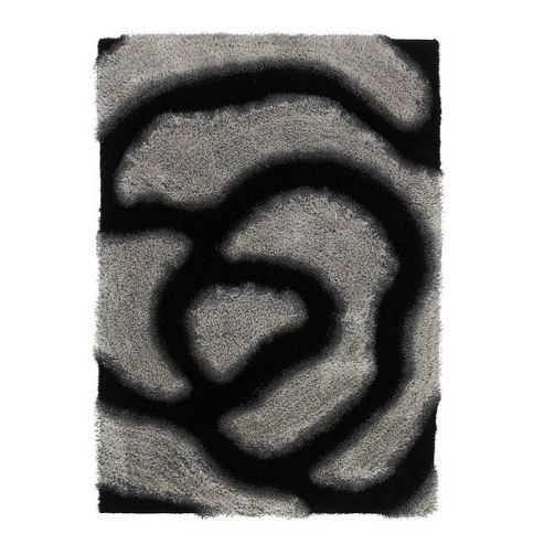 Image of Think Rugs Noble House Black/grey Tufted Rug - 80 Cm X 150 Cm (2 Ft 7 In X 4 Ft 11 In)