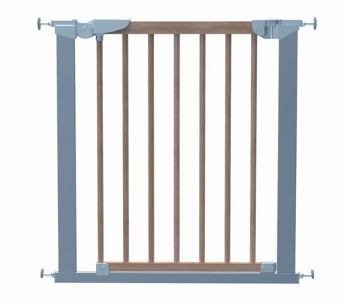 Image of Babydan Avantgarde True Pressure Indicator Safety Gate In Silver And Beech
