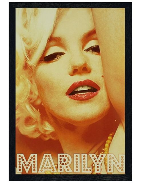 Image of Marilyn Monroe Black Wooden Framed Marilyn In Lights Poster