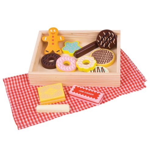 Image of Bigjigs Toys Bj731 Wooden Play Food Box Of Twelve Biscuits