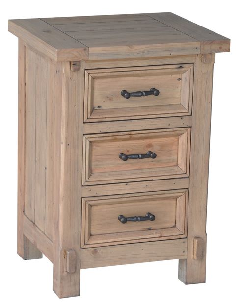 Image of Wiseaction Naples 3 Drawer Bedside Cabinet