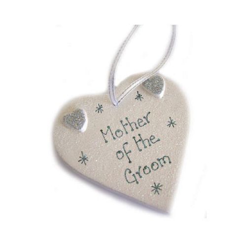 Image of Mother Of The Groom Silver Sparkle Heart - Large