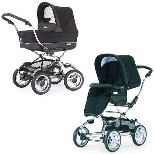 Image of Bebecar Stylo El Chrome Combination Pram (black Onyx)