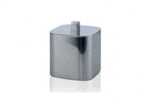 Image of M?ve Squared Steel Cotton Box In Stainless Steel