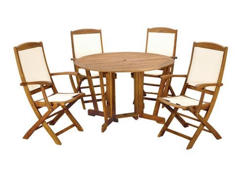 Image of Henley 5pc Gateleg Dining Set - Henley Round 120cm Table With 4 Henley Highback Armchairs