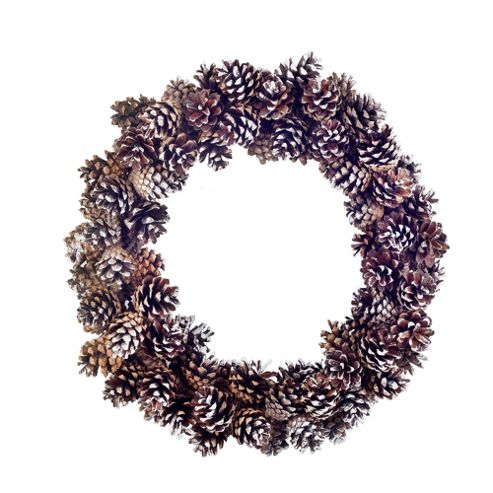 Image of Large Fir Cone Natural Christmas Wreath 37cm