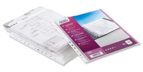Image of Elba Expanding Pocket Extra Capacity No Flap Multipunched Polypropylene A4 Clear Ref 100080753 [pack 10]