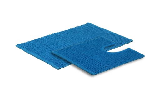 Image of Sabichi 2 Piece Po Pieceorn Cotton Bathmat And Pedestal Set - Aqua