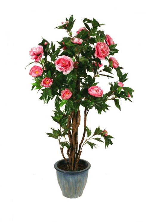 Image of Artificial 4ft 6" Pink Peony Tree