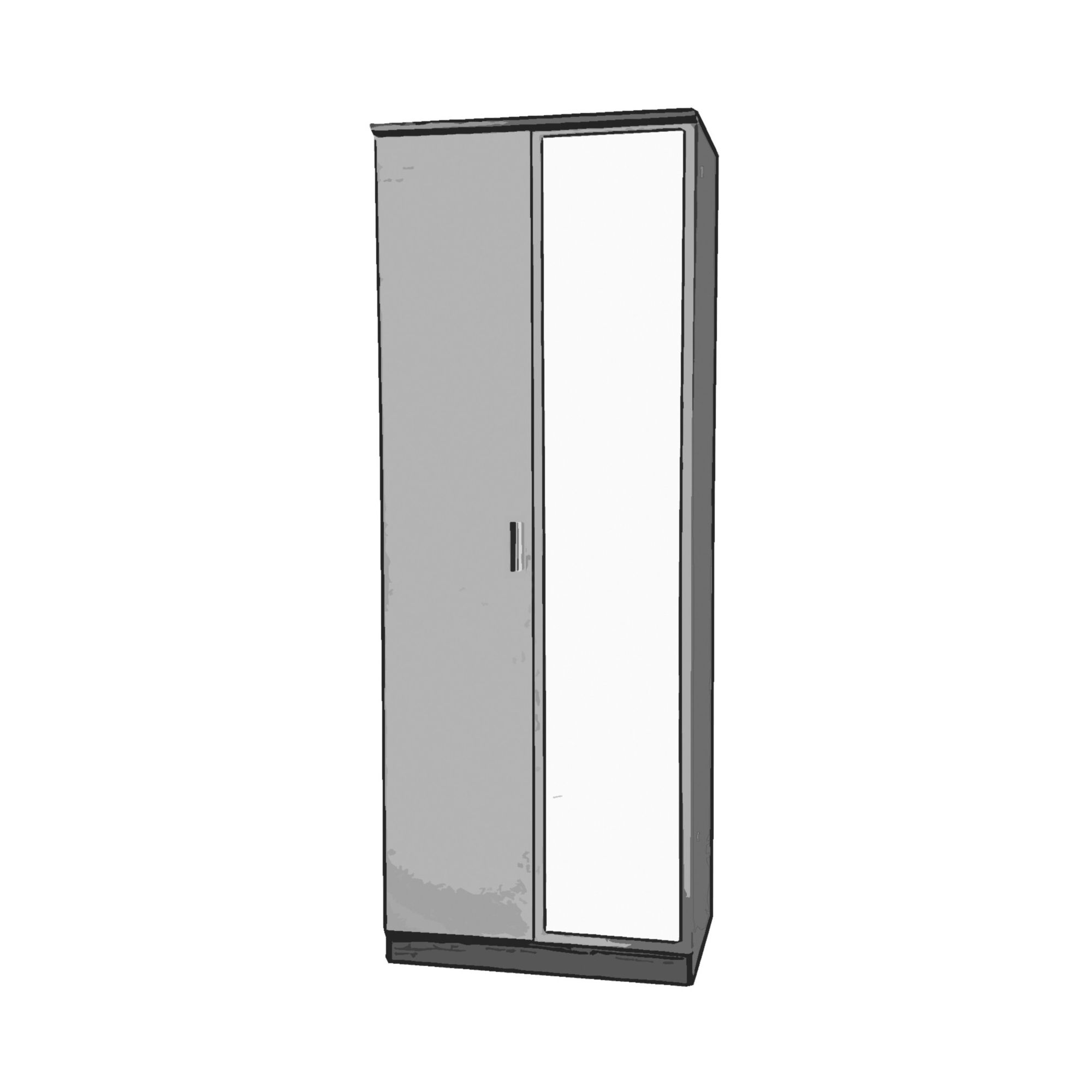 Welcome Furniture Mayfair Tall Wardrobe with Mirror - Black - Ebony - Black at Tescos Direct