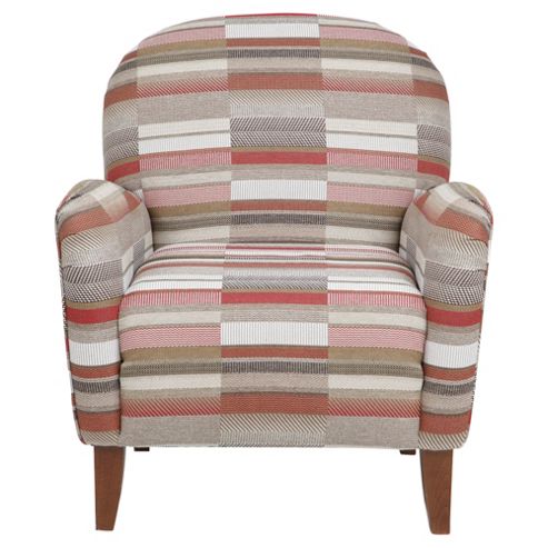 Image of Lausanne Horizontal Patchwork Armchair, Brick