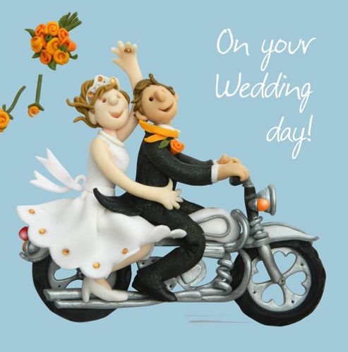 Image of Holy Mackerel Wedding Motorbike Greetings Card