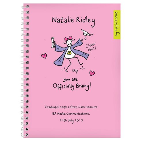 Image of Personalised Purple Ronnie Female Graduation Notebook
