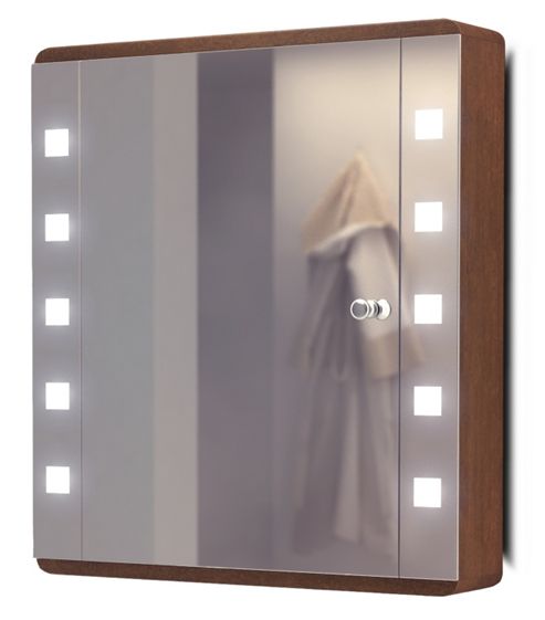 Image of Audio Oak Cabinet With Underlighting, Bluetooth, Demist, Sensor & Shaver K4dwaud