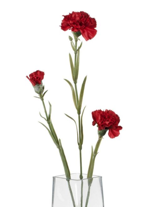Image of Artificial 70cm Single Stem Multi Headed Dark Red Carnation