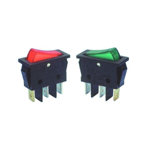 Image of Single Pole Single Through (spst) 16a Red Rocker