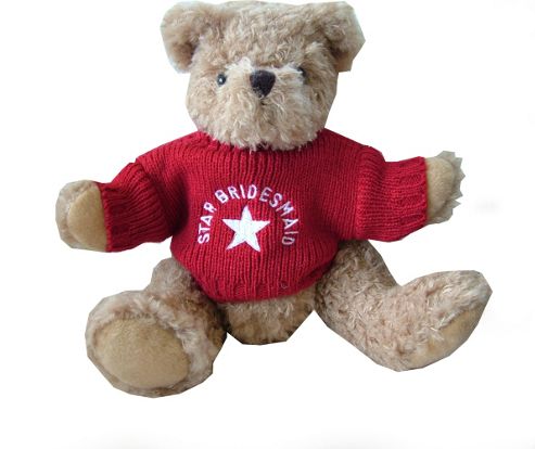 Image of Star Bridesmaid Wedding Bear With Red Sweater