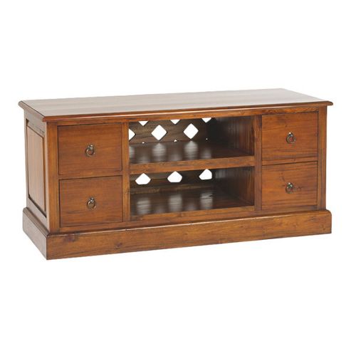 Image of Ancient Mariner Mahogany Village Tv Cabinet With Dvd Drawers
