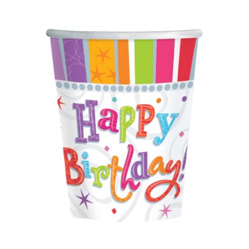 Image of Radiant Birthday Party Cups - Pack Of 8