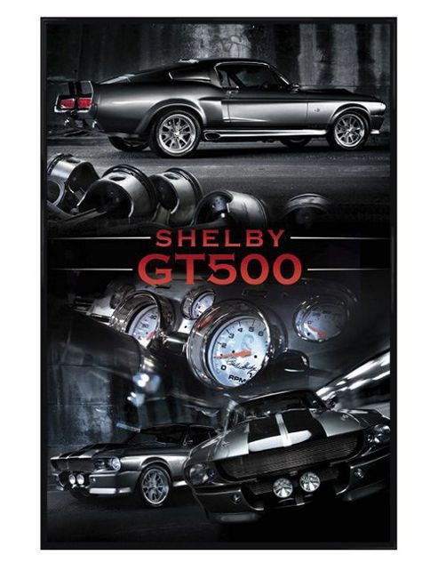 Image of Gt500 Gloss Black Framed Ford Shelby Poster
