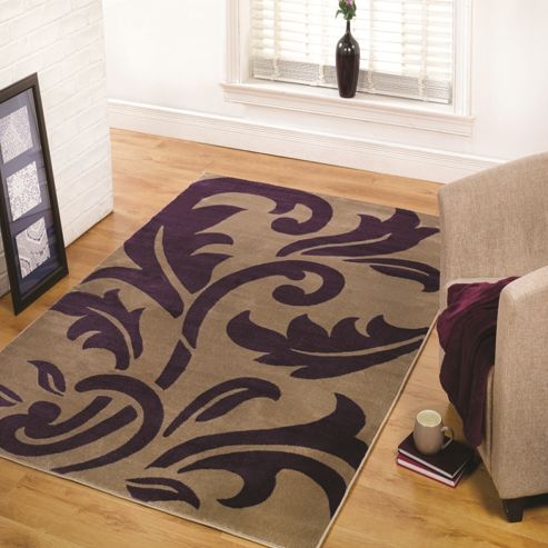 Image of Sincerity Modern Script Purple 120x170 Cm Rug