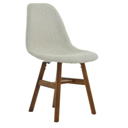 Image of Frw Dining Chair Beige Fabric Dark Leg