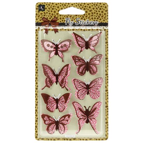 Image of Leopard Butterfly Stickers - Pink/brown