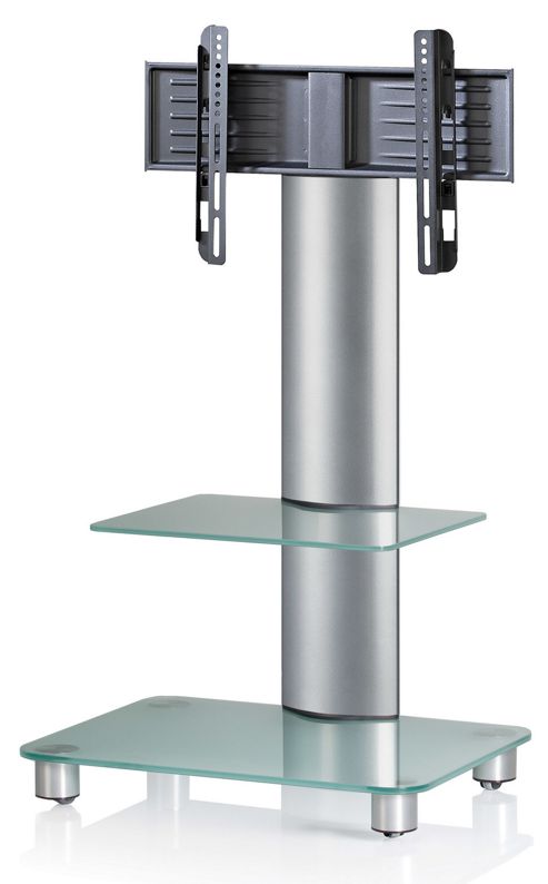 Image of Vcm Bilano Tv Stand - Silver Brushed / Frosted
