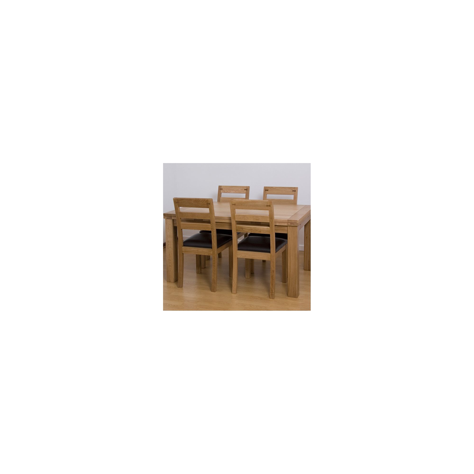 G&P Furniture 5 Piece Extending Oak Dining Set - 76.2cm H x 120cm - 180cm W x 80cm D at Tesco Direct