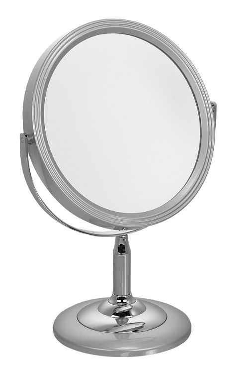 Image of Famego 5x Magnification Pedestal Mirror In Silver