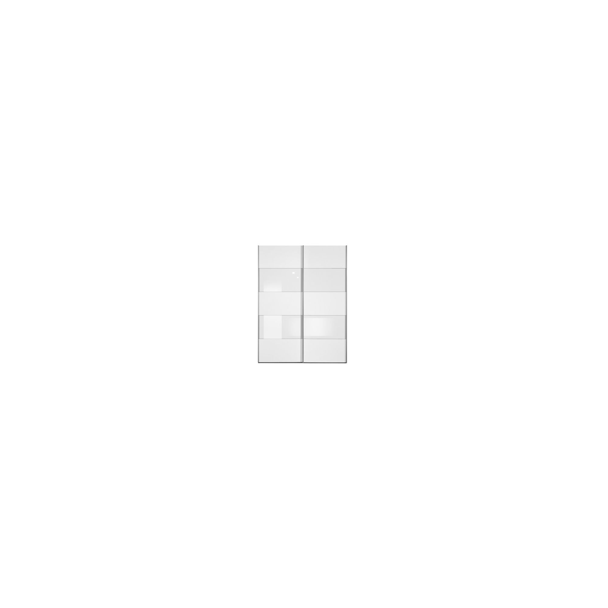 Arte-M Inline Sliding Door Wardrobe with Four Glass Panels - White / Black at Tesco Direct