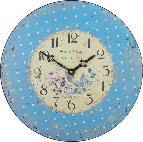 Image of Roger Lascelles Clocks Blue Polka Dot Wall Clock