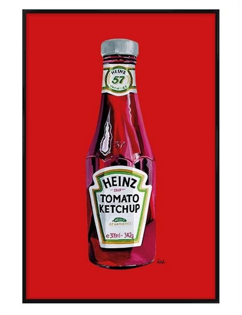 Image of Gloss Black Framed Heinz Tomato Ketchup Poster