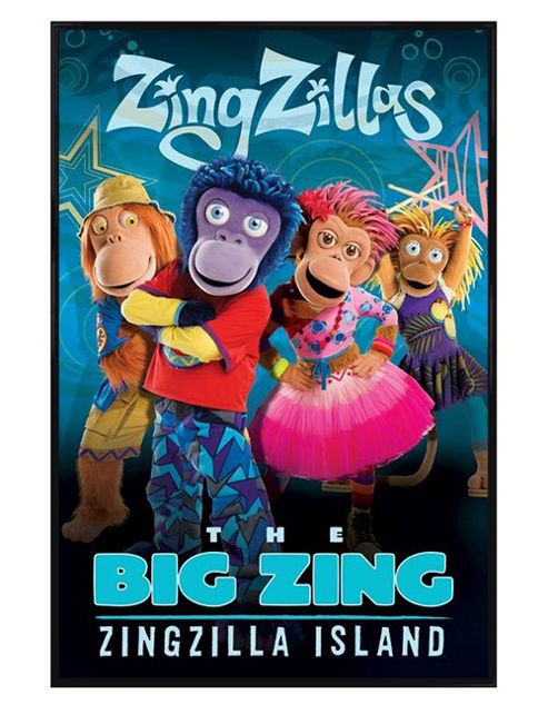 Image of Zingzillas Gloss Black Framed Zingzilla Island Poster