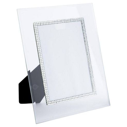 Image of Tesco Glass Diamante Photo Frame 5 X 7"