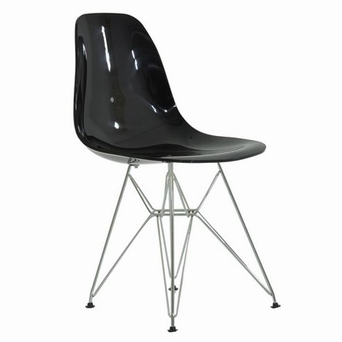 Image of Eames Replica Dining Chair Dsr Acrylic Black