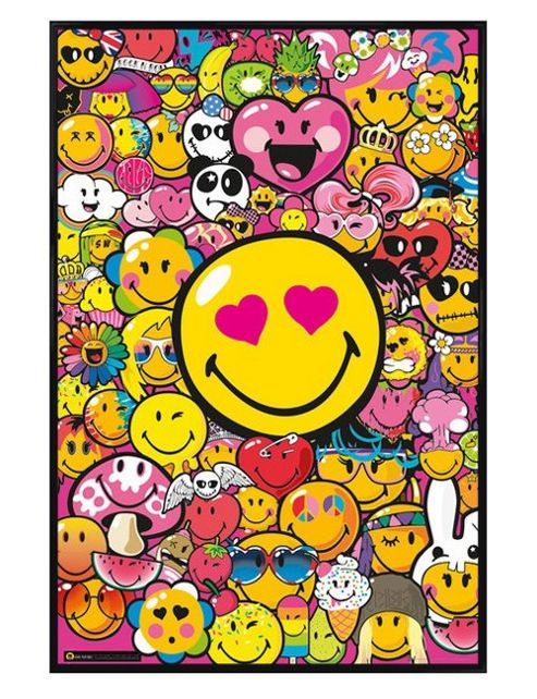 Image of Gloss Black Framed Smiley Girls Poster