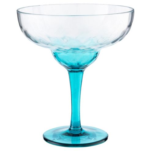 Image of Hammered Effect Margarita Glass, Turquoise