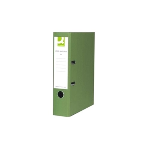 Image of Q-connect Lever Arch File Foolscap Paper-backed Green Pack Of 10