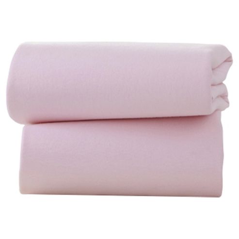 Image of Clair De Lune Fitted Cotton Interlock Sheets - Crib (pink)