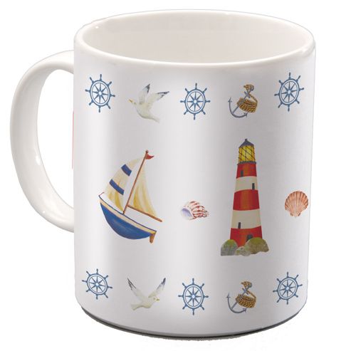 Image of Jan Pashley Nautical Design Single Bone China Mug