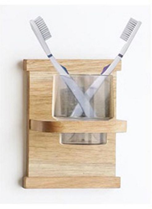 Image of Walnut - Solid Wood Wall Mounted Tumbler Holder