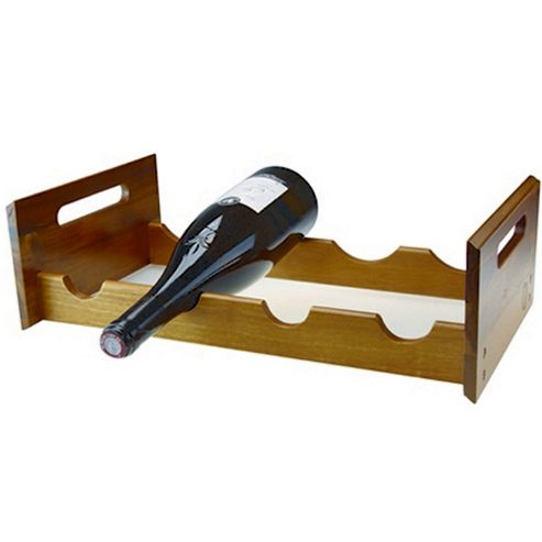 Image of Stow- Solid Wood Wine Rack- Dark Stain