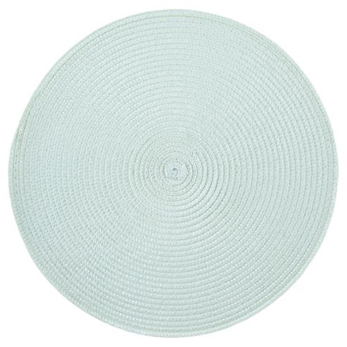 Image of Tesco Round Woven Aqua Placemat, 2 Pack